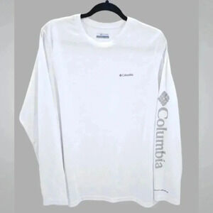 Columbia Omini Shade Long-sleeved White Logo Shirt